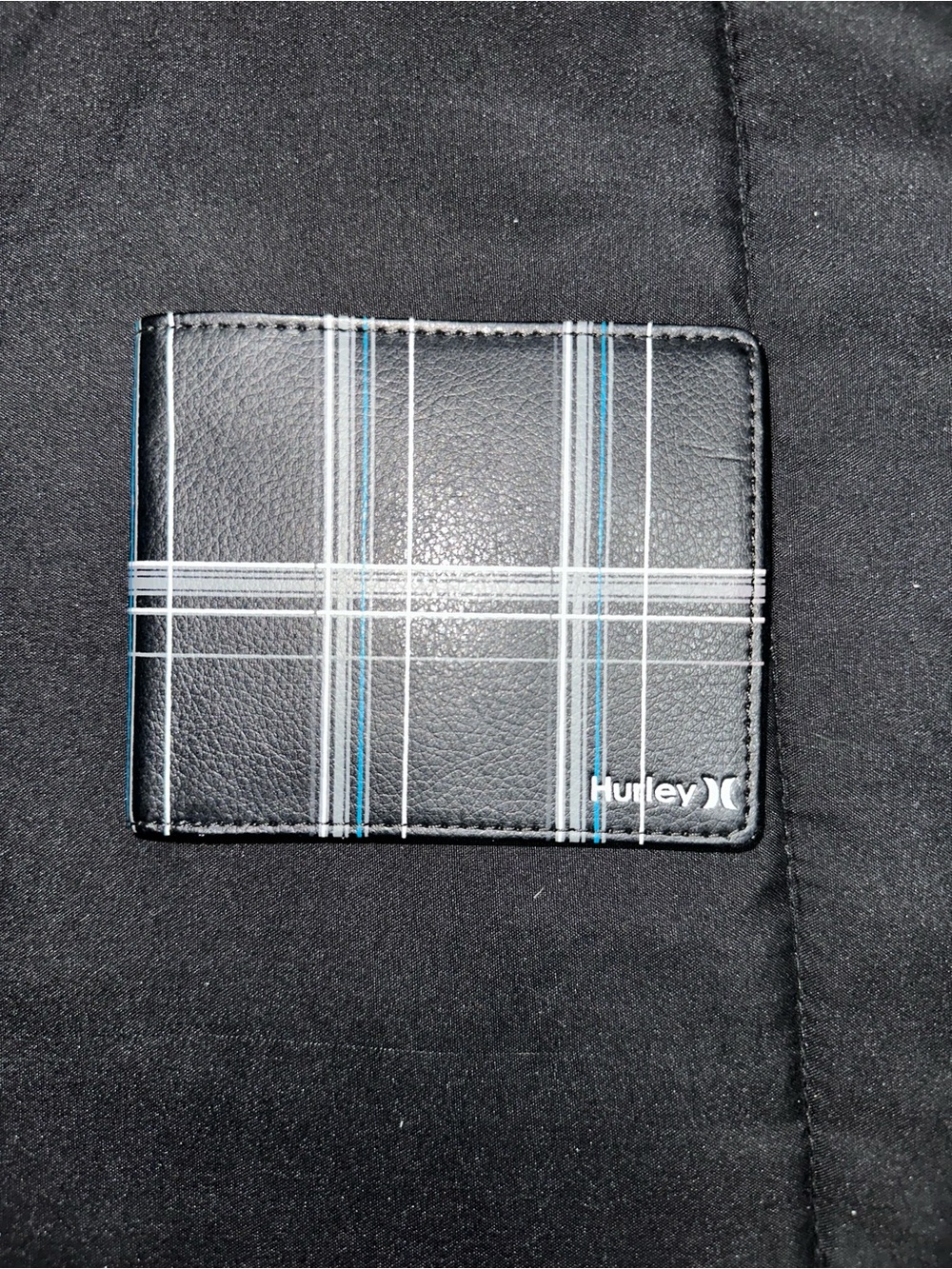 Hurley Men's Bifold Wallet Amazing Condition Vintage Blue Black & White Design